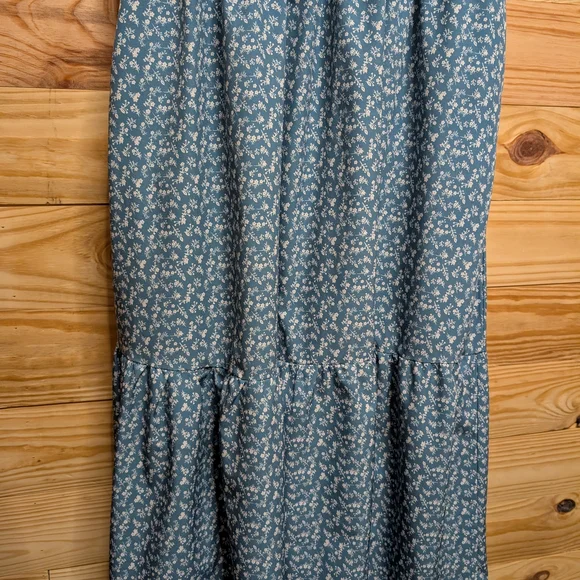 Blue Floral Smocked Dress - Picture 2 of 5